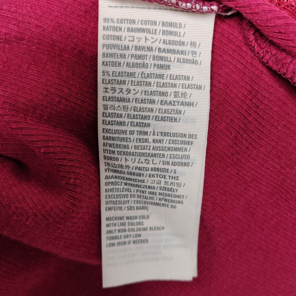Abercrombie & Fitch Burgundy Ribbed Lace Trim Cami Top Red Small - Picture 9 of 10